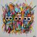 Peinture Les 3 POTES par Mam | Tableau Pop-art Acrylique