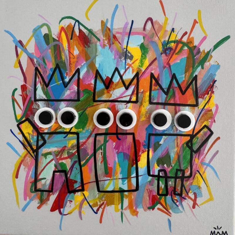 Peinture Les 3 POTES par Mam | Tableau Pop-art Acrylique