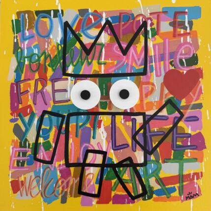 Peinture LE CŒUR SUR LA MAIN  par Mam | Tableau Pop-art Acrylique Icones Pop, Portraits