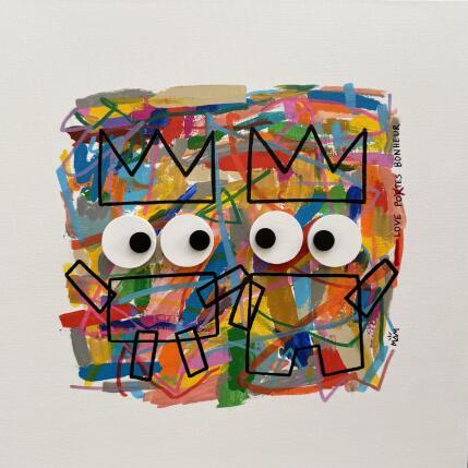 Peinture LOVE POTES BONHEUR  par Mam | Tableau Pop-art Acrylique Icones Pop, Minimaliste, Portraits