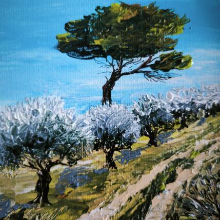 Painting Un chemin en Provence by Rey Ewa | Painting Figurative Acrylic Landscapes