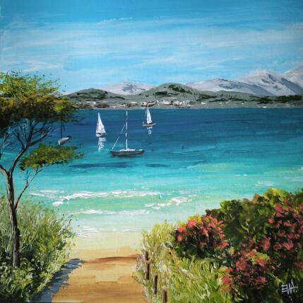 Painting Couleurs de la Méditerranée by Rey Ewa | Painting Figurative Acrylic Landscapes