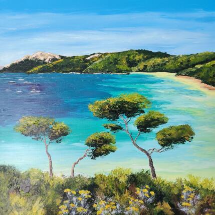 Painting Les immortelles de Porquerolles. by Rey Ewa | Painting Figurative Acrylic Landscapes