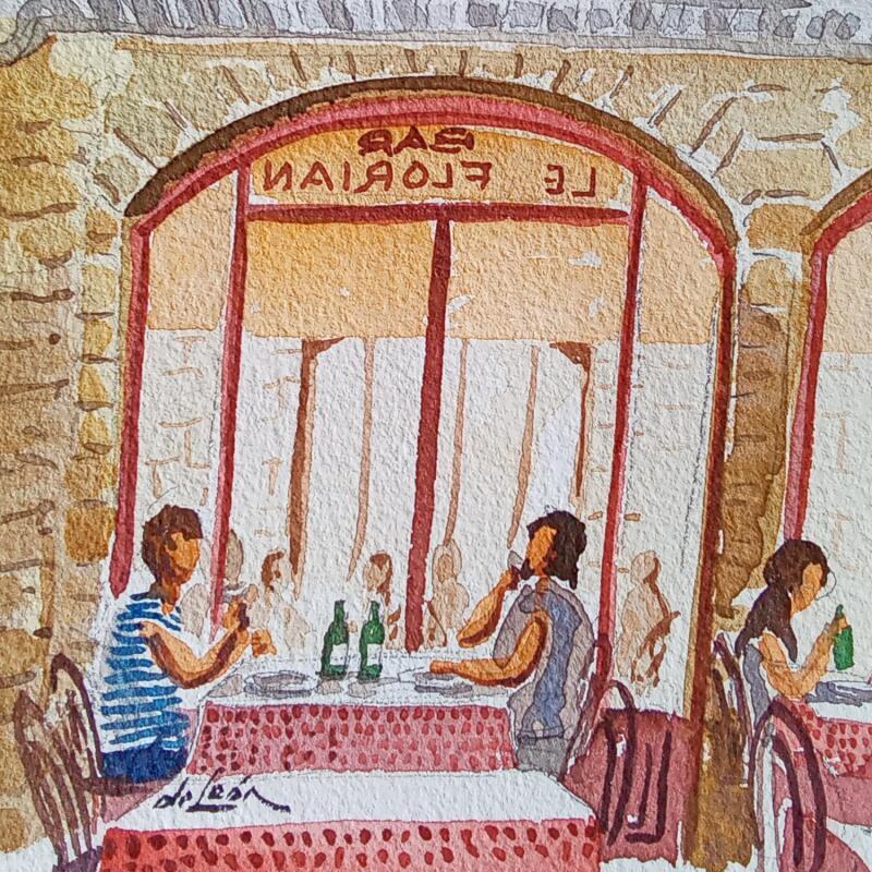 Peinture a' le Florian  par De León Lévi Marcelo | Tableau Figuratif Urbain Aquarelle