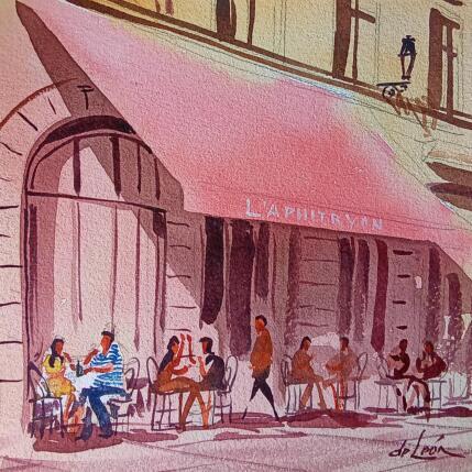 Painting bonjour by De León Lévi Marcelo | Painting Figurative Watercolor Pop icons, Urban