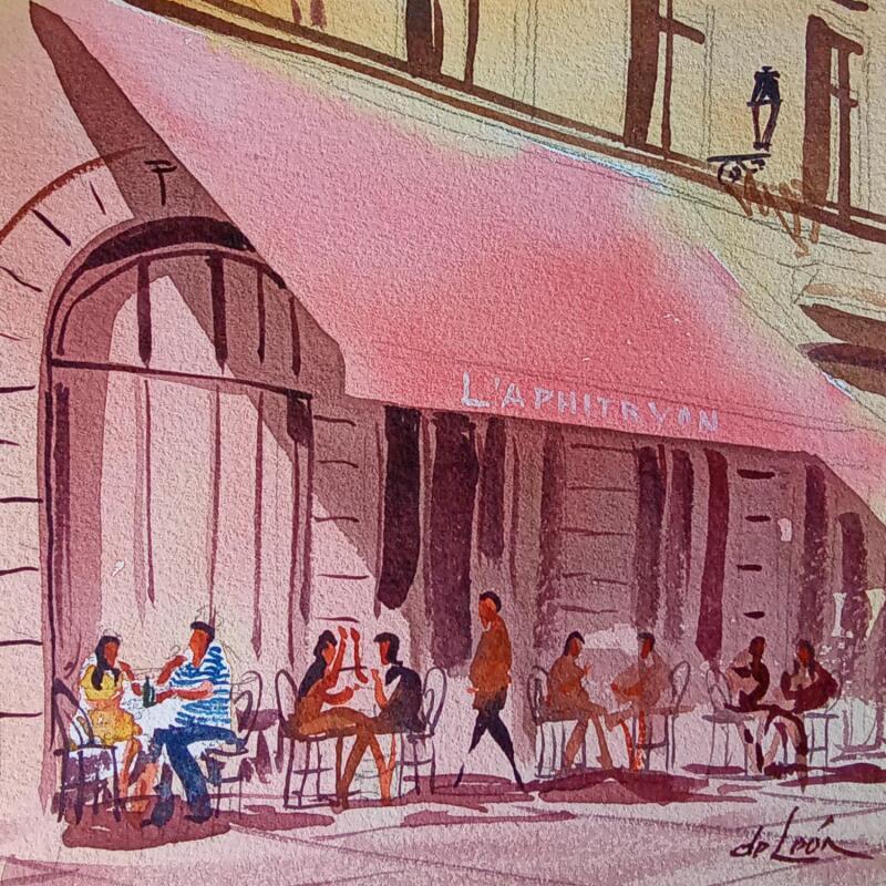 Peinture bonjour par De León Lévi Marcelo | Tableau Figuratif Urbain Aquarelle