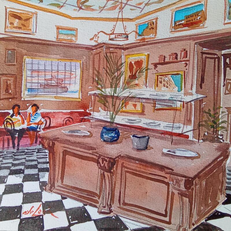 Painting seulement pour nous by De León Lévi Marcelo | Painting Figurative Urban Watercolor