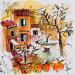 Painting Tangerine by Colombo Cécile | Painting Naive art Landscapes Watercolor Acrylic Gluing Ink Pastel