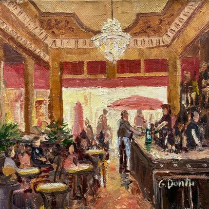 Peinture L’intérieur du vieux café par Dontu Grigore | Tableau Figuratif Huile Urbain
