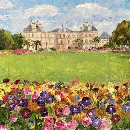 Peinture Les fleurs au jardin de Luxembourg. par Dontu Grigore | Tableau Figuratif Huile Urbain