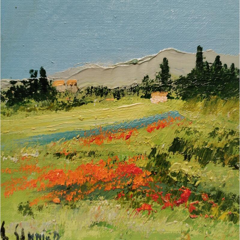 Pintura Coquelicots en Provence por Sannier Daniel | Pintura Impressionism Paisajes Aceite