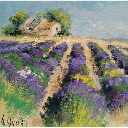 Painting lavandes et cabanon by Sannier Daniel | Painting Impressionism Oil Landscapes, Pop icons
