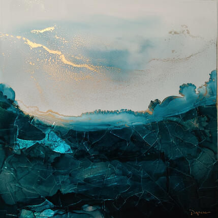 Peinture Poésie Givrée 2233 par Depaire Silvia | Tableau Abstrait Acrylique Marine, Paysages