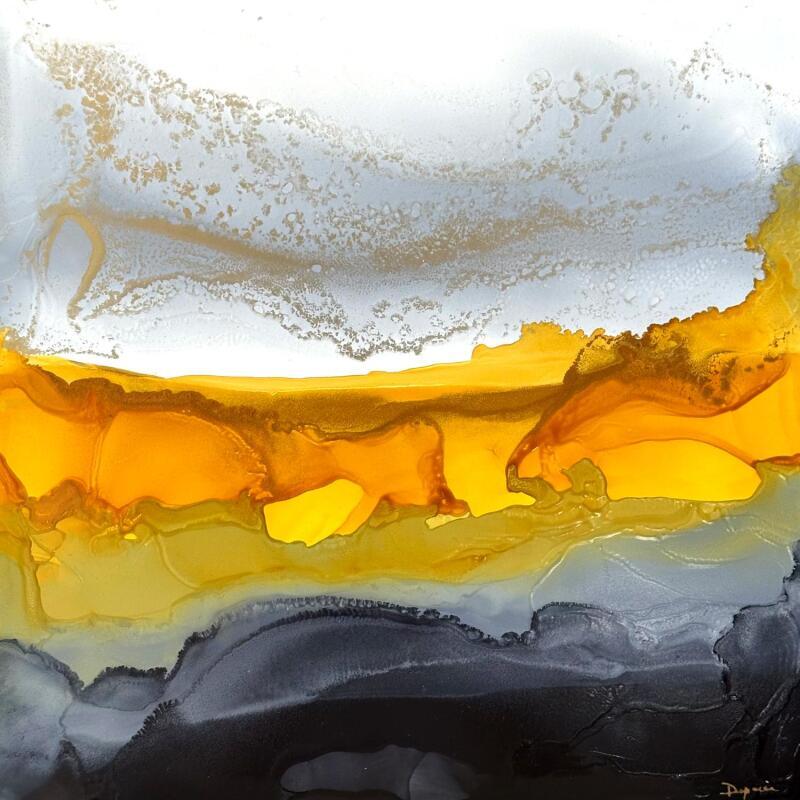 Gemälde Poésie florale jaune 2426 von Depaire Silvia | Gemälde Abstrakt Marine Minimalistisch Acryl