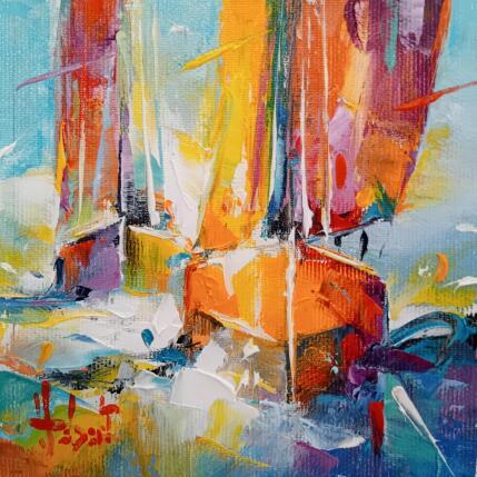 Painting Les voiliers by Hébert Franck | Painting Figurative Oil Landscapes, Marine