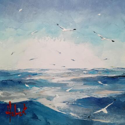 Painting Les mouettes  by Hébert Franck | Painting Figurative Oil Landscapes, Marine, Pop icons