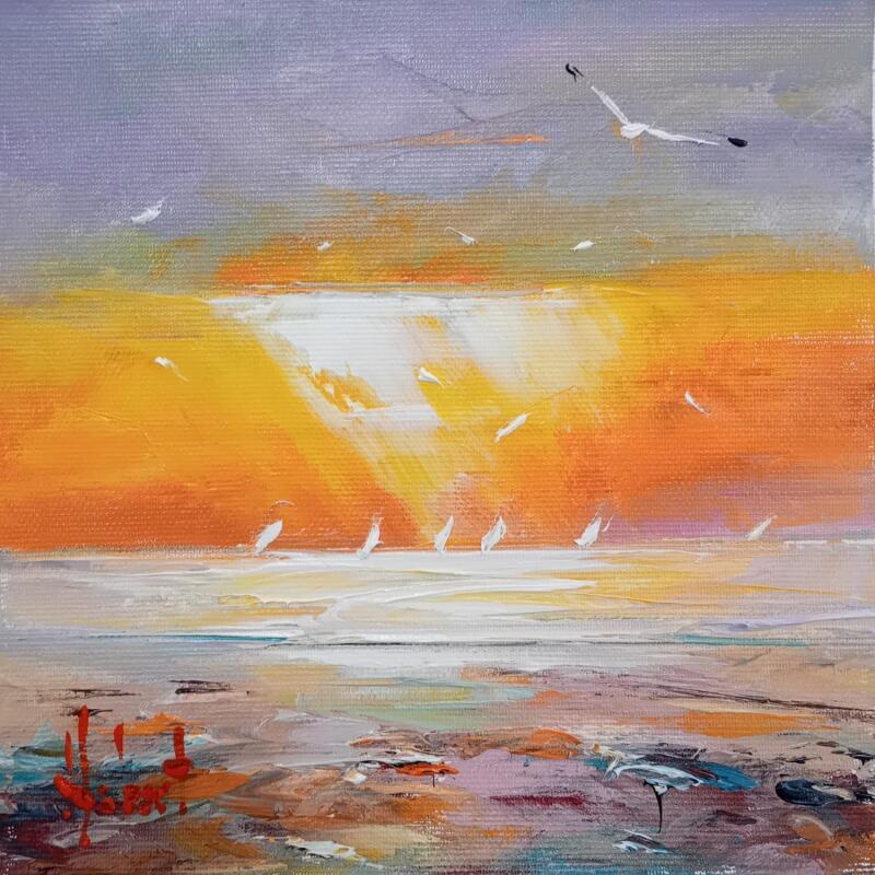 Peinture Un soir... par Hébert Franck | Tableau Figuratif Paysages Marine Huile