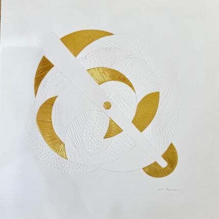 Peinture Clock Wise par Caitrin Alexandre | Tableau Abstrait Encre, Feuille d'or Architecture, Minimaliste
