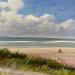 Painting Plage et coquelicots by Alice Roy | Painting Figurative Landscapes Acrylic