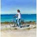 Painting La fille à velo by Alice Roy | Painting Figurative Life style Acrylic