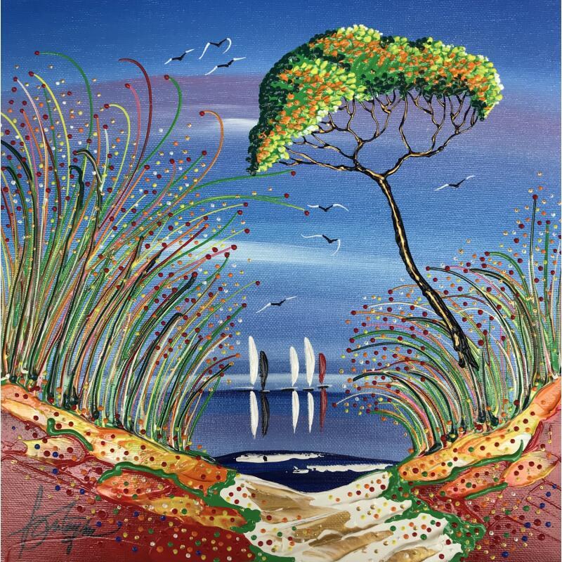 Painting Les bons chemins by Fonteyne David | Painting Figurative Landscapes Marine Acrylic