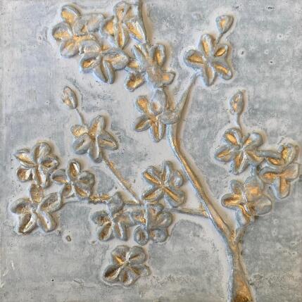 Peinture Petite branche de cerisier en fleurs par Trébucq Marion  | Tableau Figuratif Acrylique Nature