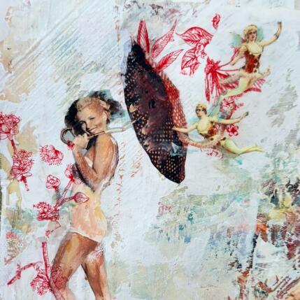 Painting Les anges immortelles by Bergeron Marie-Josée | Painting Abstract Acrylic, Gluing, Paper, Pastel, Posca