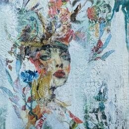 Peinture La métamorphose par Bergeron Marie-Josée | Tableau Surréalisme Acrylique, Collage, Papier, Pastel, Posca