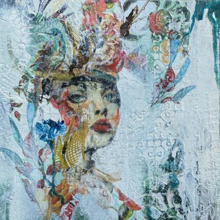 Painting La métamorphose by Bergeron Marie-Josée | Painting Surrealism Acrylic, Gluing, Paper, Pastel, Posca