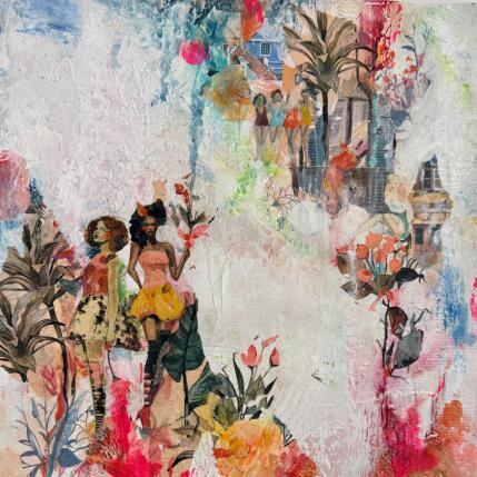 Painting Summer party by Bergeron Marie-Josée | Painting Surrealism Acrylic, Gluing, Paper, Pastel, Posca