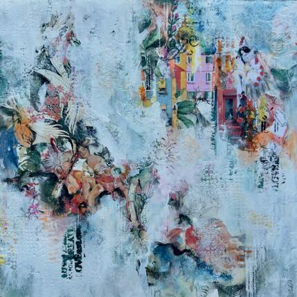 Painting La fée des amours by Bergeron Marie-Josée | Painting Surrealism Acrylic, Gluing, Paper, Pastel, Posca