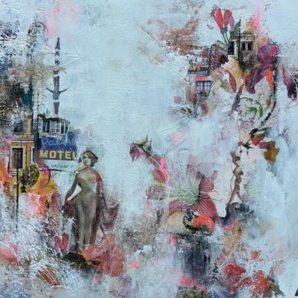 Painting Les anges vagabonds by Bergeron Marie-Josée | Painting Surrealism Acrylic, Gluing, Paper, Pastel, Posca