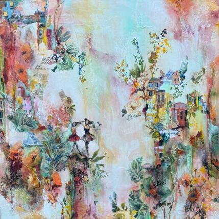 Painting Vivre et laisser vivre  by Bergeron Marie-Josée | Painting Abstract Acrylic, Gluing, Paper, Pastel, Posca