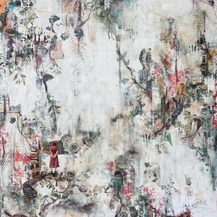 Painting Les passages éphémères by Bergeron Marie-Josée | Painting Surrealism Acrylic, Gluing, Paper, Pastel, Posca