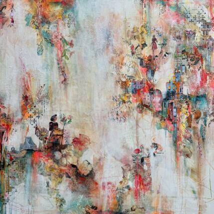 Painting Le grand voyage, la grande vie by Bergeron Marie-Josée | Painting Abstract Acrylic, Gluing, Paper, Pastel, Posca