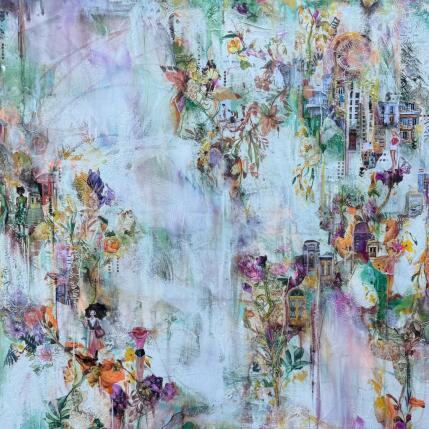 Painting Embrace your life by Bergeron Marie-Josée | Painting Surrealism Acrylic, Gluing, Paper, Pastel, Posca