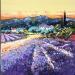Painting Au parfum de lavande by Corbière Liisa | Painting Figurative Landscapes Oil