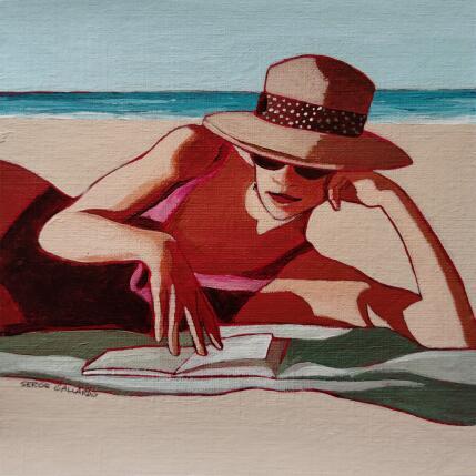 Peinture Pénélope lit l'amie prodigieuse par Gallardo Serge | Tableau Figuratif Acrylique Scènes de vie