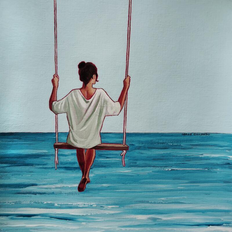 Peinture Pénélope est à Cabourg par Gallardo Serge | Tableau Figuratif Scènes de vie Acrylique