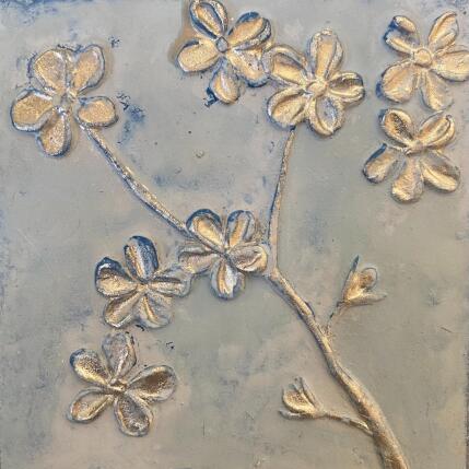 Peinture Fleurs de cerisier par Trébucq Marion  | Tableau Figuratif Acrylique, Bois Nature