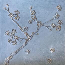 Painting Branche de cerisier en fleurs by Trébucq Marion  | Painting Figurative Acrylic, Pigments Nature