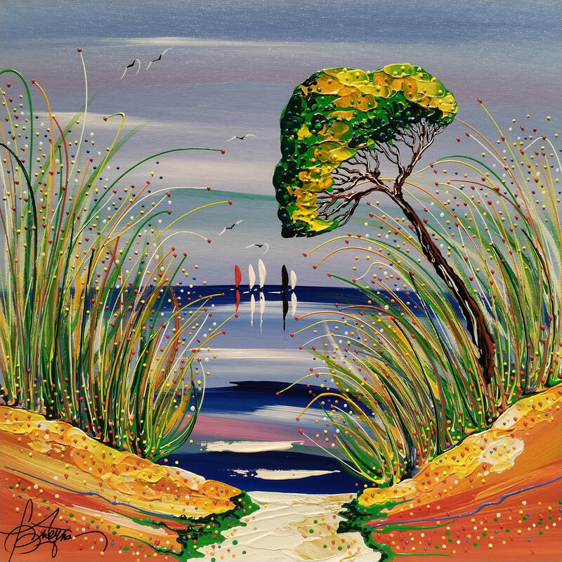 Painting Ton désir sur la plage by Fonteyne David | Painting Figurative Acrylic