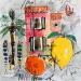 Painting Le mas aux citrons by Colombo Cécile | Painting Naive art Landscapes Nature Life style Watercolor Acrylic Gluing Ink Pastel