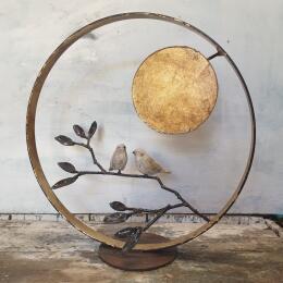 Escultura oiseau raku sous la pleine lune por Eres Nicolas | Escultura Figurativo Metal Animales