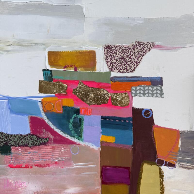 Peinture La cachette des graines 2 par Lau Blou | Tableau Abstrait Paysages Carton Acrylique Collage Pastel Feuille d'or