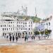 Painting Place Bellecour by Poumelin Richard | Painting Figurative Landscapes Oil Acrylic