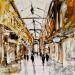 Painting passage couvert a lyon by Poumelin Richard | Painting Figurative Landscapes Oil