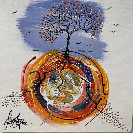 Painting Sur le toit du monde by Fonteyne David | Painting Figurative Acrylic