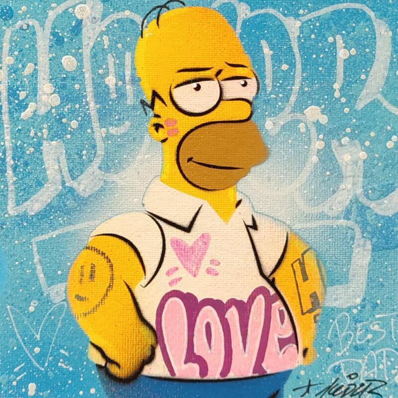 Painting homer by Lemoine Mael | Painting Pop-art Pop icons Graffiti Acrylic