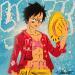 Peinture luffy par Lemoine Mael | Tableau Pop-art Icones Pop Graffiti Acrylique
